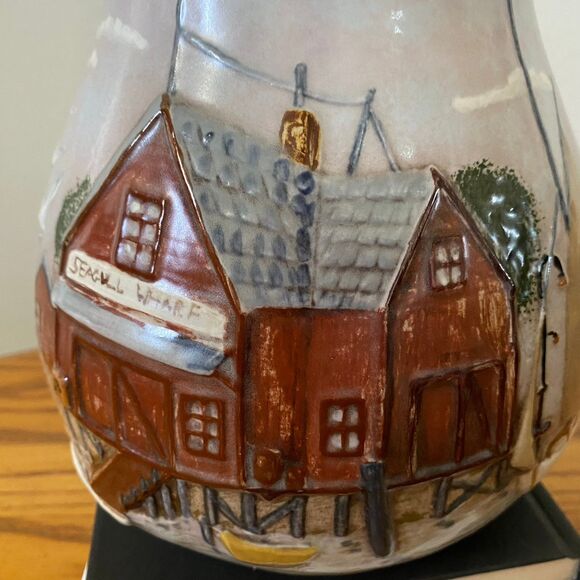Vintage vase 8"‎ Hand painted lighthouse decoration - Picture 4 of 8